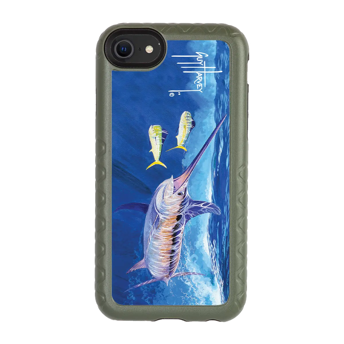Guy Harvey Fortitude Series for Apple iPhone SE (2020) /6/7/8 - Bullseye Sword - Custom Case - OliveDrabGreen - cellhelmet