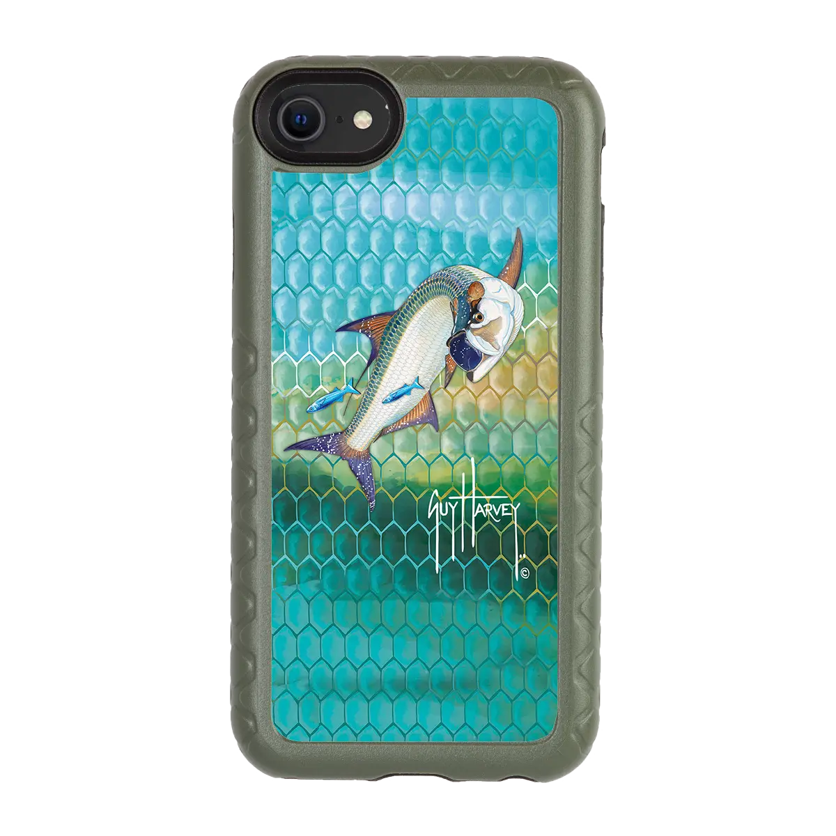 Guy Harvey Fortitude Series for Apple iPhone SE (2020) /6/7/8 - Tarpon Skin - Custom Case - OliveDrabGreen - cellhelmet