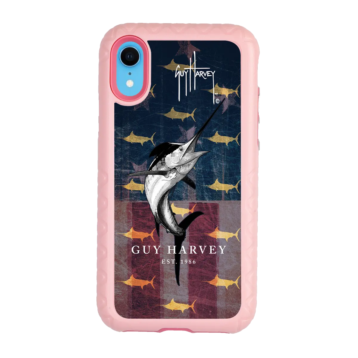Guy Harvey Fortitude Series for Apple iPhone XR - American Marlin - Custom Case - PinkMagnolia - cellhelmet