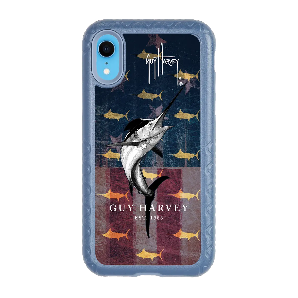Guy Harvey Fortitude Series for Apple iPhone XR - American Marlin - Custom Case - SlateBlue - cellhelmet