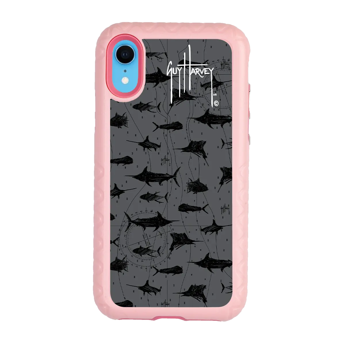 Guy Harvey Fortitude Series for Apple iPhone XR - Black Scribbler - Custom Case - PinkMagnolia - cellhelmet