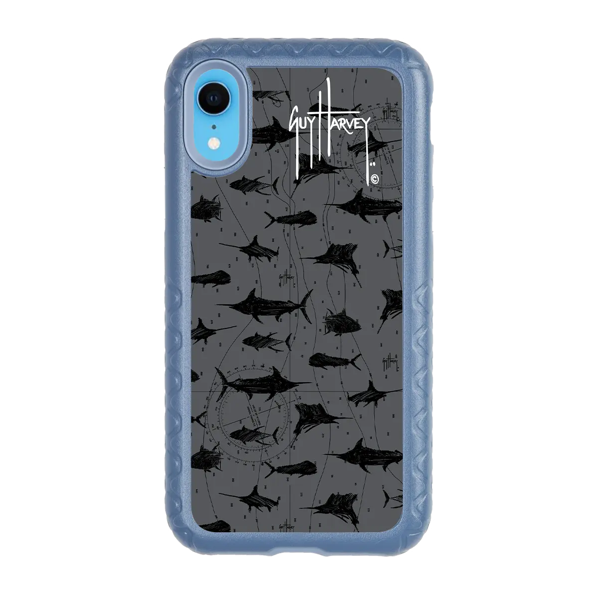 Guy Harvey Fortitude Series for Apple iPhone XR - Black Scribbler - Custom Case - SlateBlue - cellhelmet