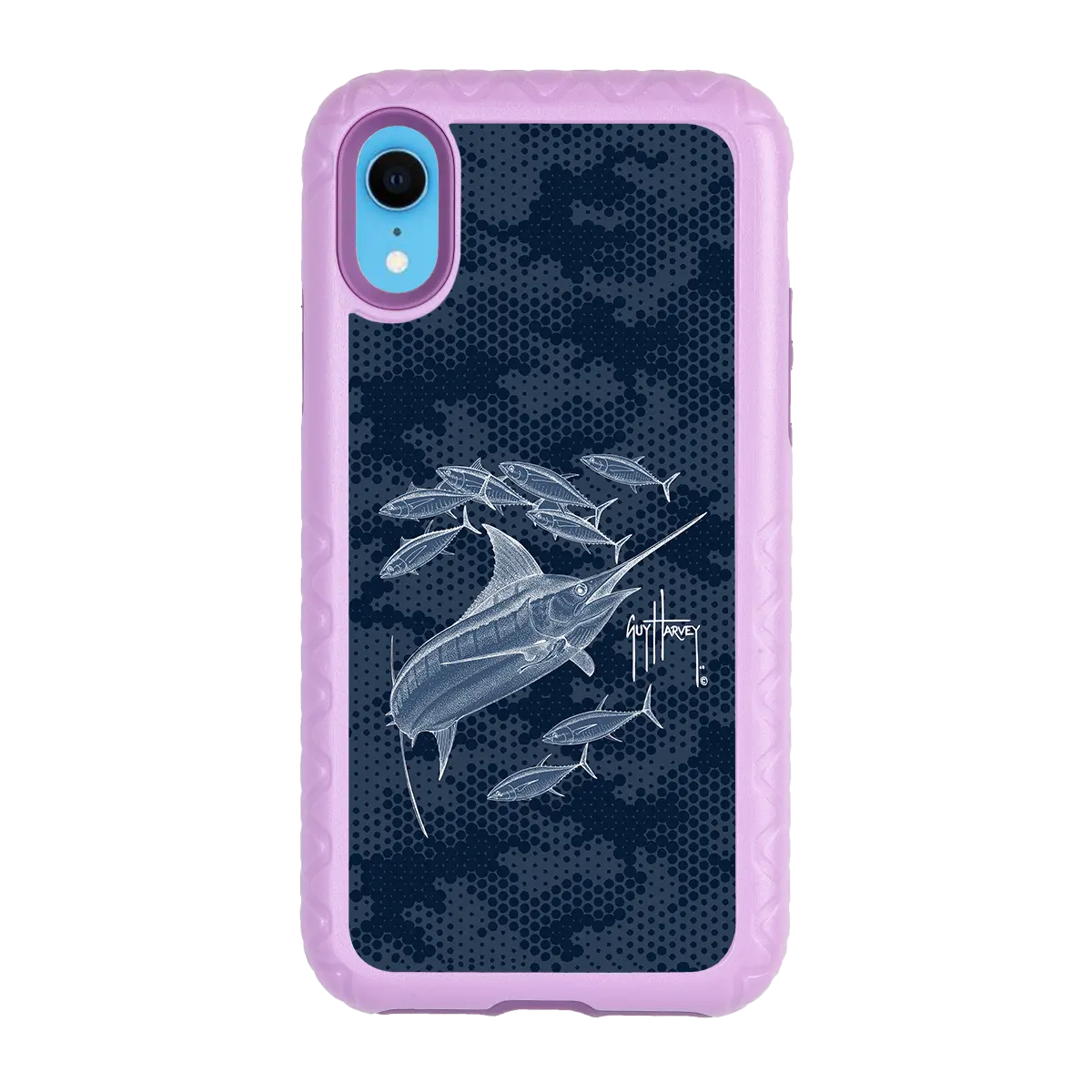 Guy Harvey Fortitude Series for Apple iPhone XR - Blue Camo - Custom Case - LilacBlossom - cellhelmet