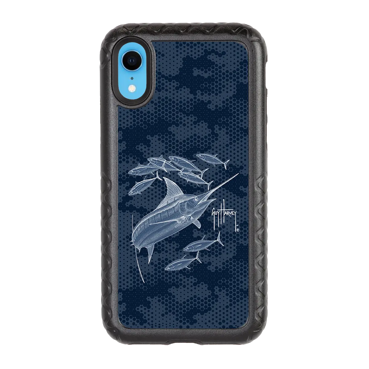 Guy Harvey Fortitude Series for Apple iPhone XR - Blue Camo - Custom Case - OnyxBlack - cellhelmet