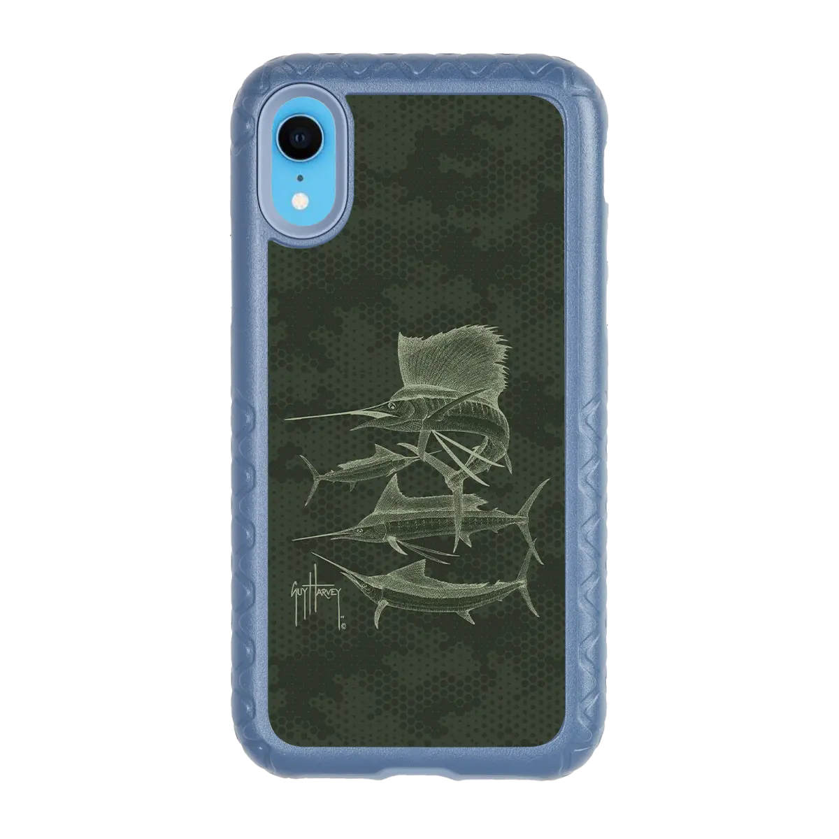 Guy Harvey Fortitude Series for Apple iPhone XR - Green Camo - Custom Case - SlateBlue - cellhelmet