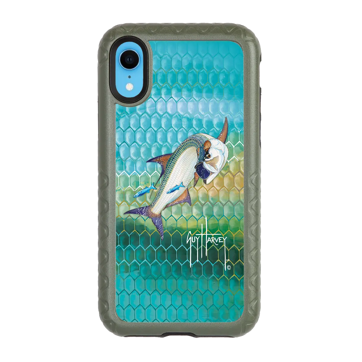 Guy Harvey Fortitude Series for Apple iPhone XR - Tarpon Skin - Custom Case - OliveDrabGreen - cellhelmet