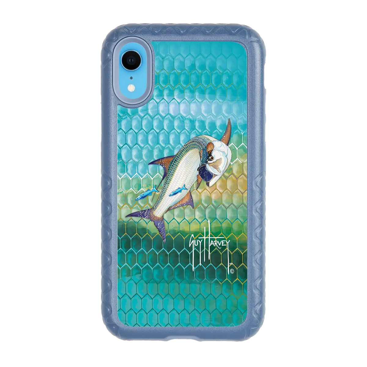 Guy Harvey Fortitude Series for Apple iPhone XR - Tarpon Skin - Custom Case - SlateBlue - cellhelmet