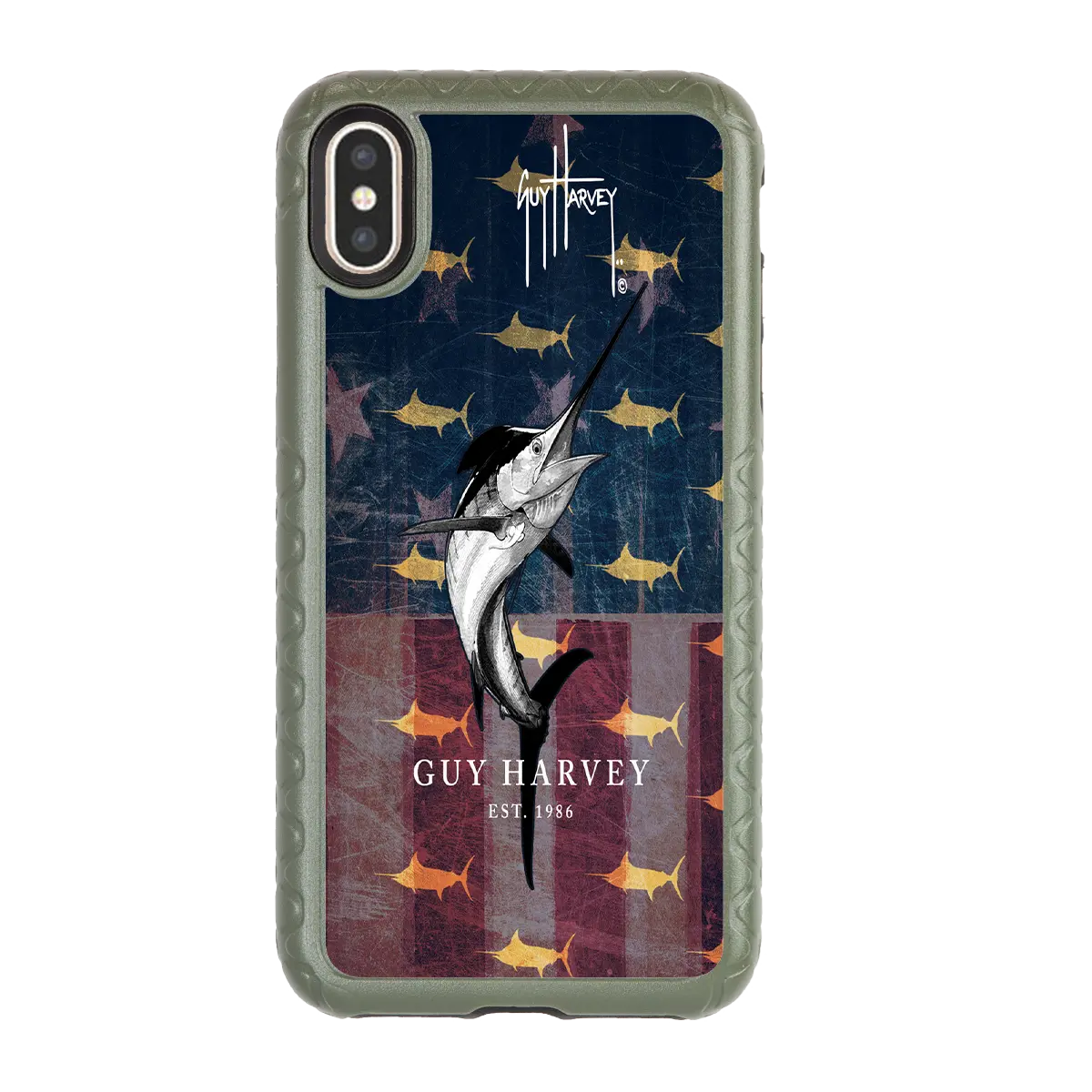 Guy Harvey Fortitude Series for Apple iPhone XS Max - American Marlin - Custom Case - OliveDrabGreen - cellhelmet