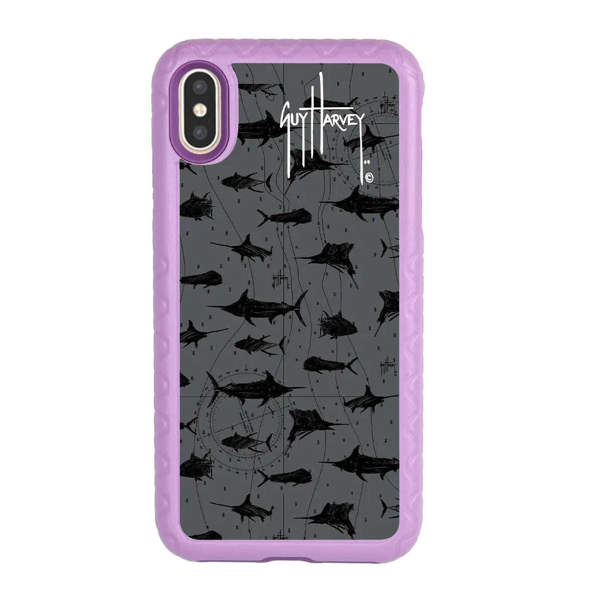 Guy Harvey Fortitude Series for Apple iPhone XS Max - Black Scribbler - Custom Case - LilacBlossom - cellhelmet