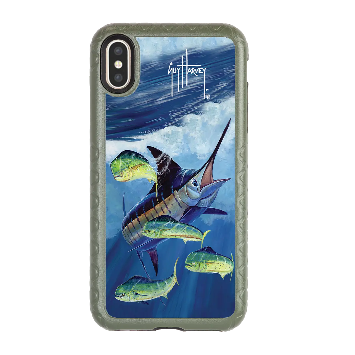 Guy Harvey Fortitude Series for Apple iPhone XS Max - Four Play - Custom Case - OliveDrabGreen - cellhelmet