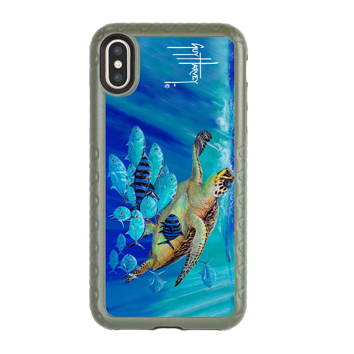 Guy Harvey Fortitude Series for Apple iPhone XS Max - Hawksbill Caravan - Custom Case - OliveDrabGreen - cellhelmet