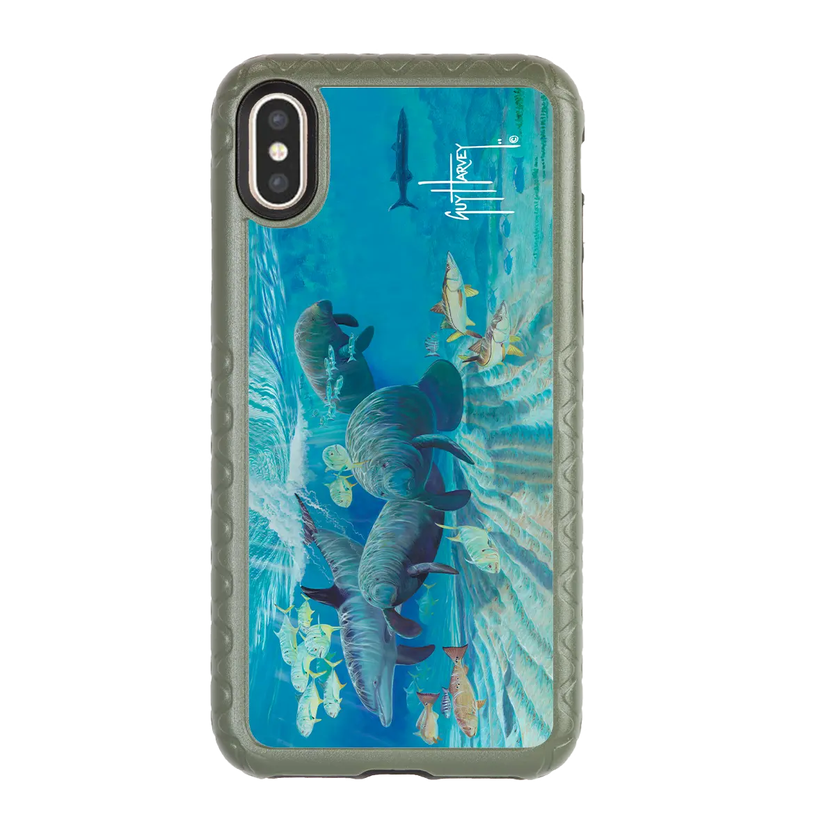 Guy Harvey Fortitude Series for Apple iPhone XS Max - Manatee Pass - Custom Case - OliveDrabGreen - cellhelmet