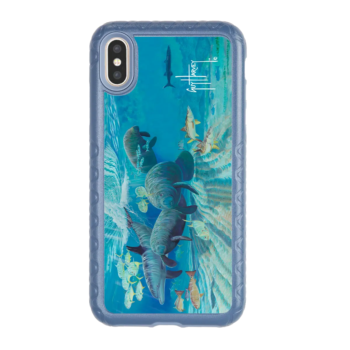 Guy Harvey Fortitude Series for Apple iPhone XS Max - Manatee Pass - Custom Case - SlateBlue - cellhelmet
