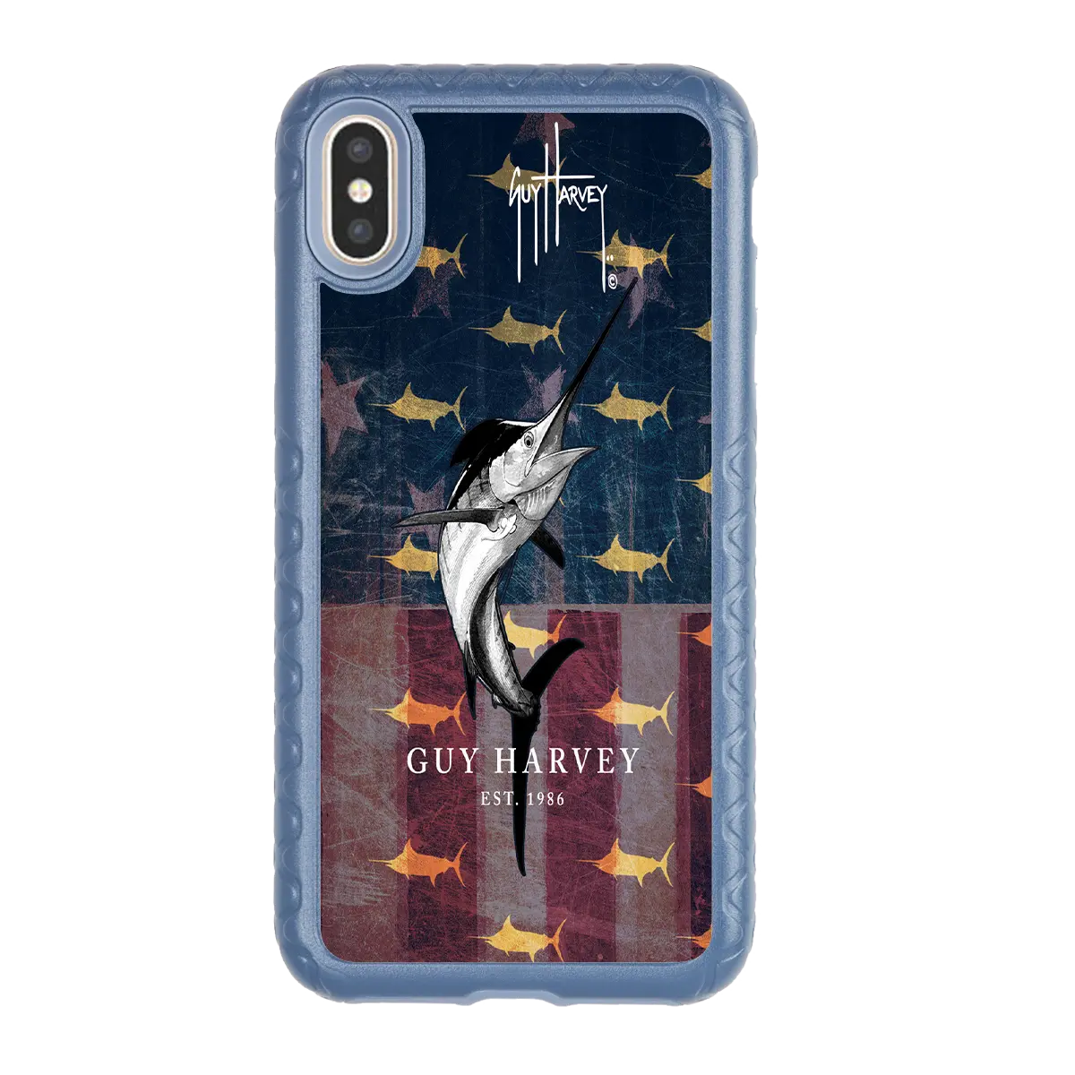 Guy Harvey Fortitude Series for Apple iPhone XS/X - American Marlin - Custom Case - SlateBlue - cellhelmet