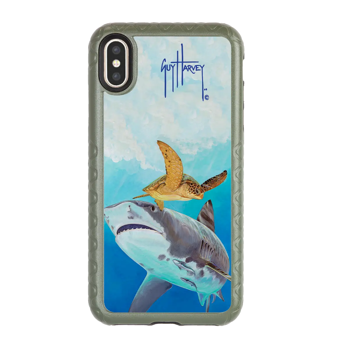 Guy Harvey Fortitude Series for Apple iPhone XS/X - Eye of the Tiger - Custom Case - OliveDrabGreen - cellhelmet