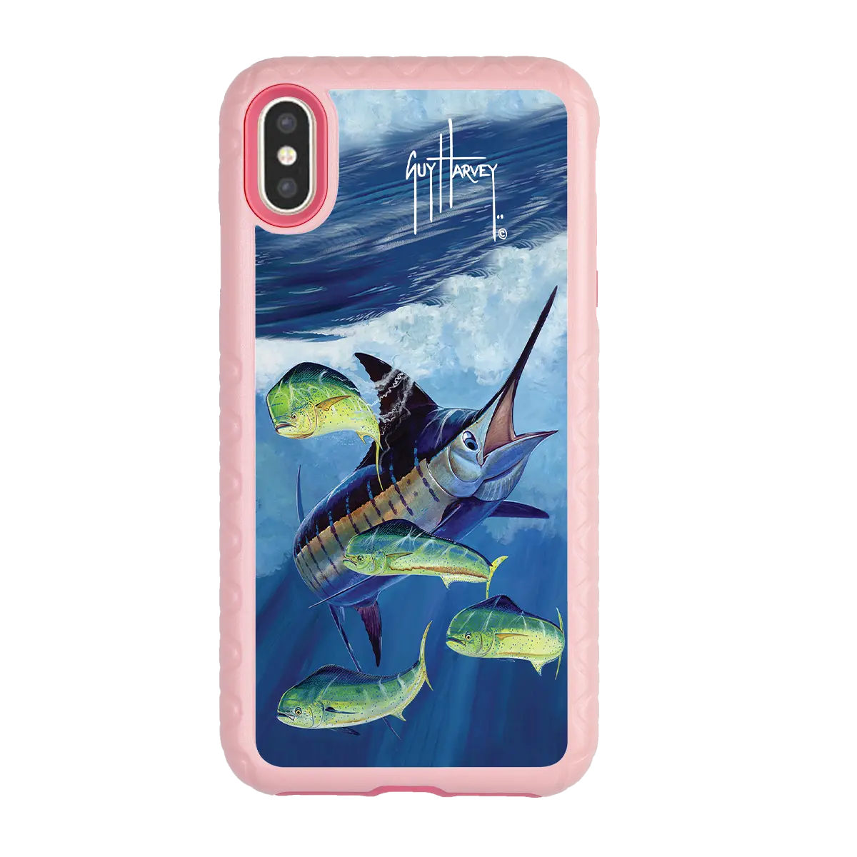 Guy Harvey Fortitude Series for Apple iPhone XS/X - Four Play - Custom Case - PinkMagnolia - cellhelmet