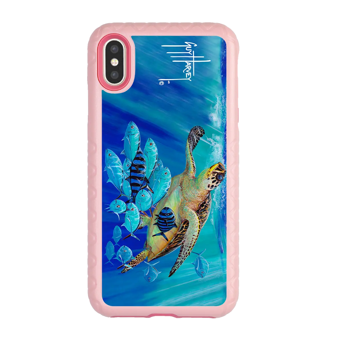 Guy Harvey Fortitude Series for Apple iPhone XS/X - Hawksbill Caravan - Custom Case - PinkMagnolia - cellhelmet
