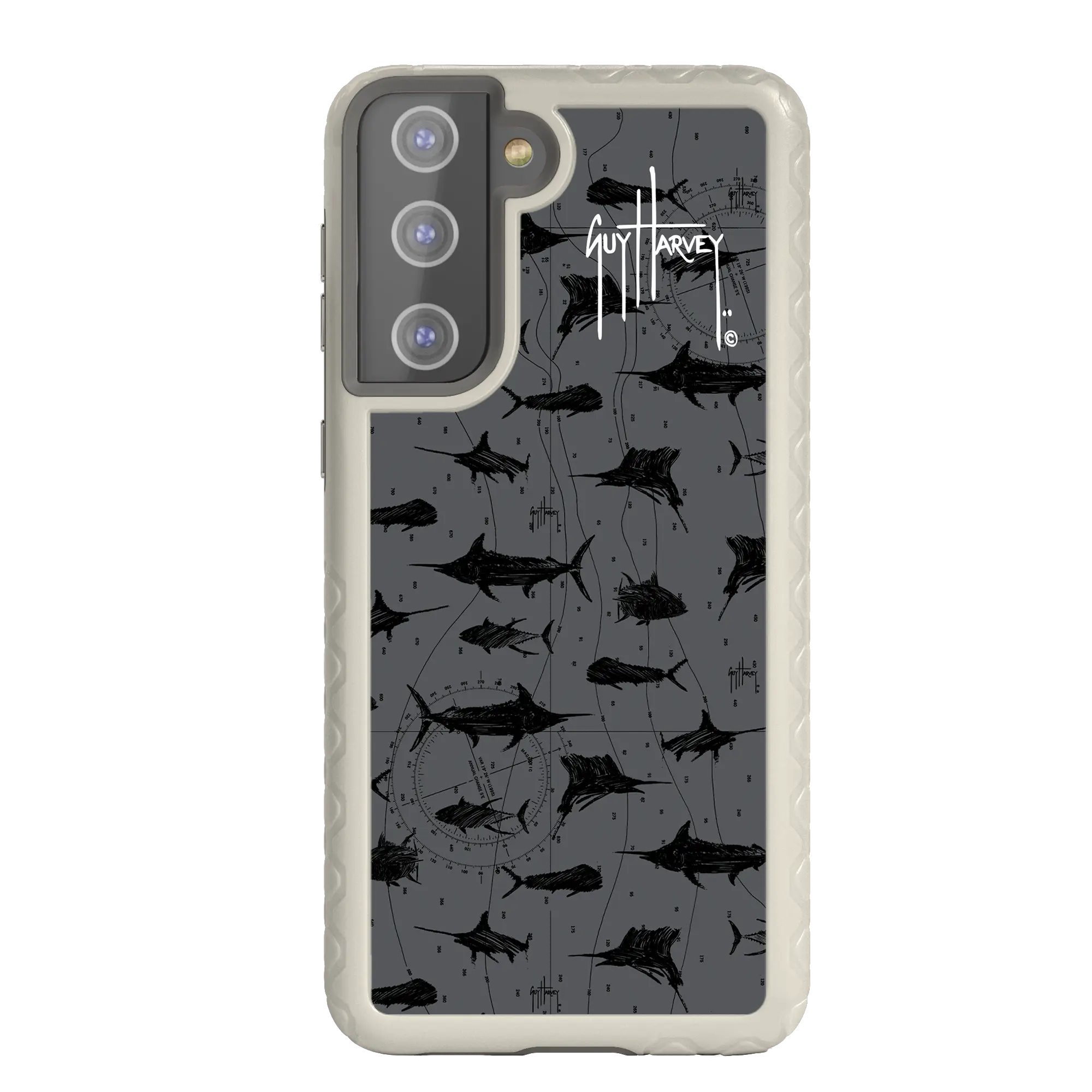 Guy Harvey Fortitude Series for Samsung Galaxy S21 - Black Scribbler - Custom Case - Gray - cellhelmet