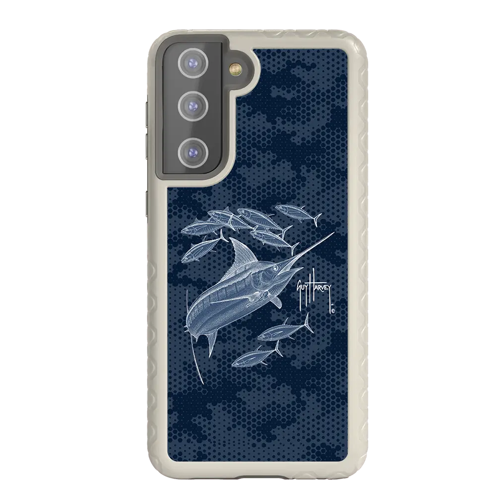 Guy Harvey Fortitude Series for Samsung Galaxy S21 - Blue Camo - Custom Case - Gray - cellhelmet