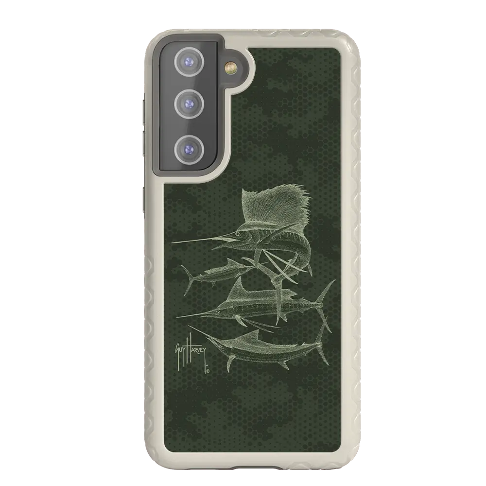 Guy Harvey Fortitude Series for Samsung Galaxy S21 - Green Camo - Custom Case - Gray - cellhelmet