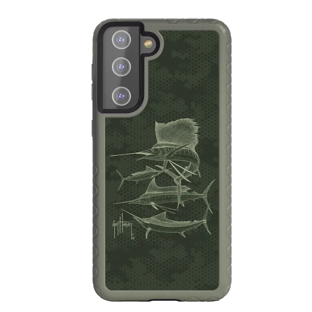 Guy Harvey Fortitude Series for Samsung Galaxy S21 - Green Camo - Custom Case - OliveDrabGreen - cellhelmet