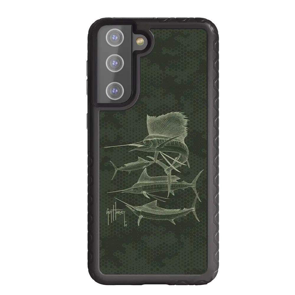 Guy Harvey Fortitude Series for Samsung Galaxy S21 - Green Camo - Custom Case - OnyxBlack - cellhelmet