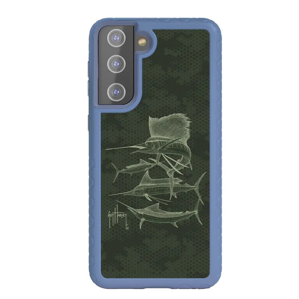 Guy Harvey Fortitude Series for Samsung Galaxy S21 - Green Camo - Custom Case - SlateBlue - cellhelmet