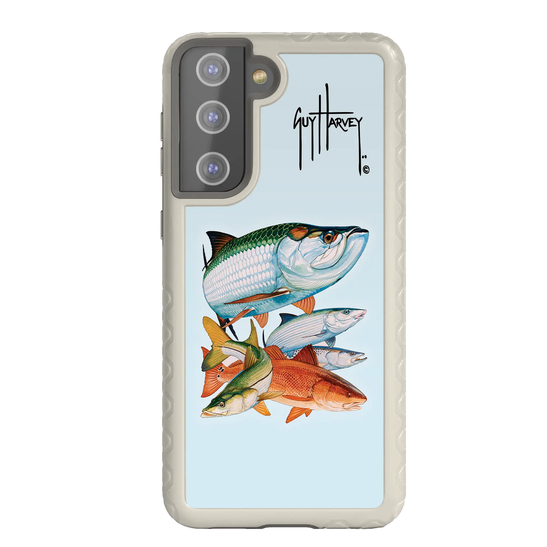 Guy Harvey Fortitude Series for Samsung Galaxy S21 - Inshore Collage - Custom Case - Gray - cellhelmet