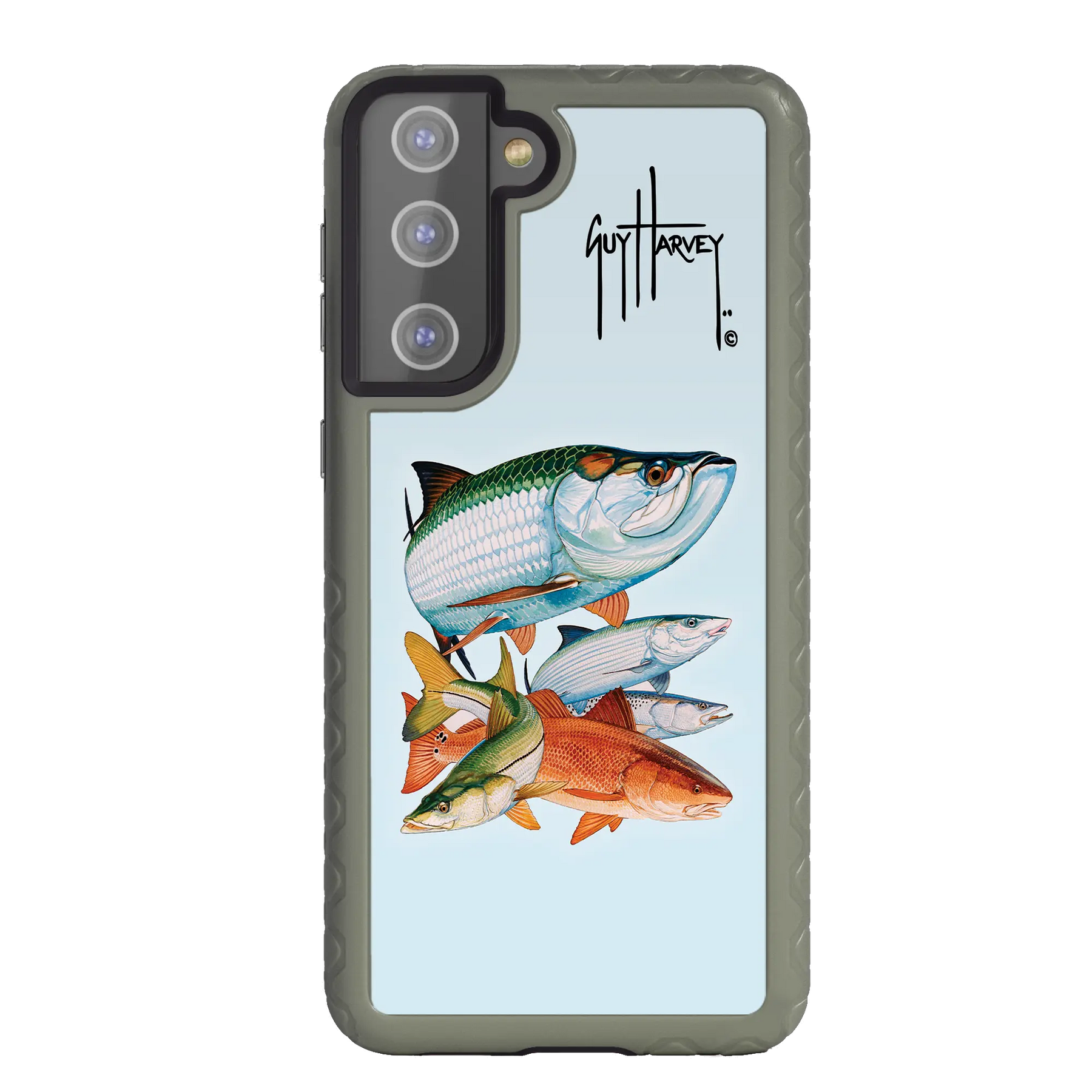 Guy Harvey Fortitude Series for Samsung Galaxy S21 - Inshore Collage - Custom Case - OliveDrabGreen - cellhelmet