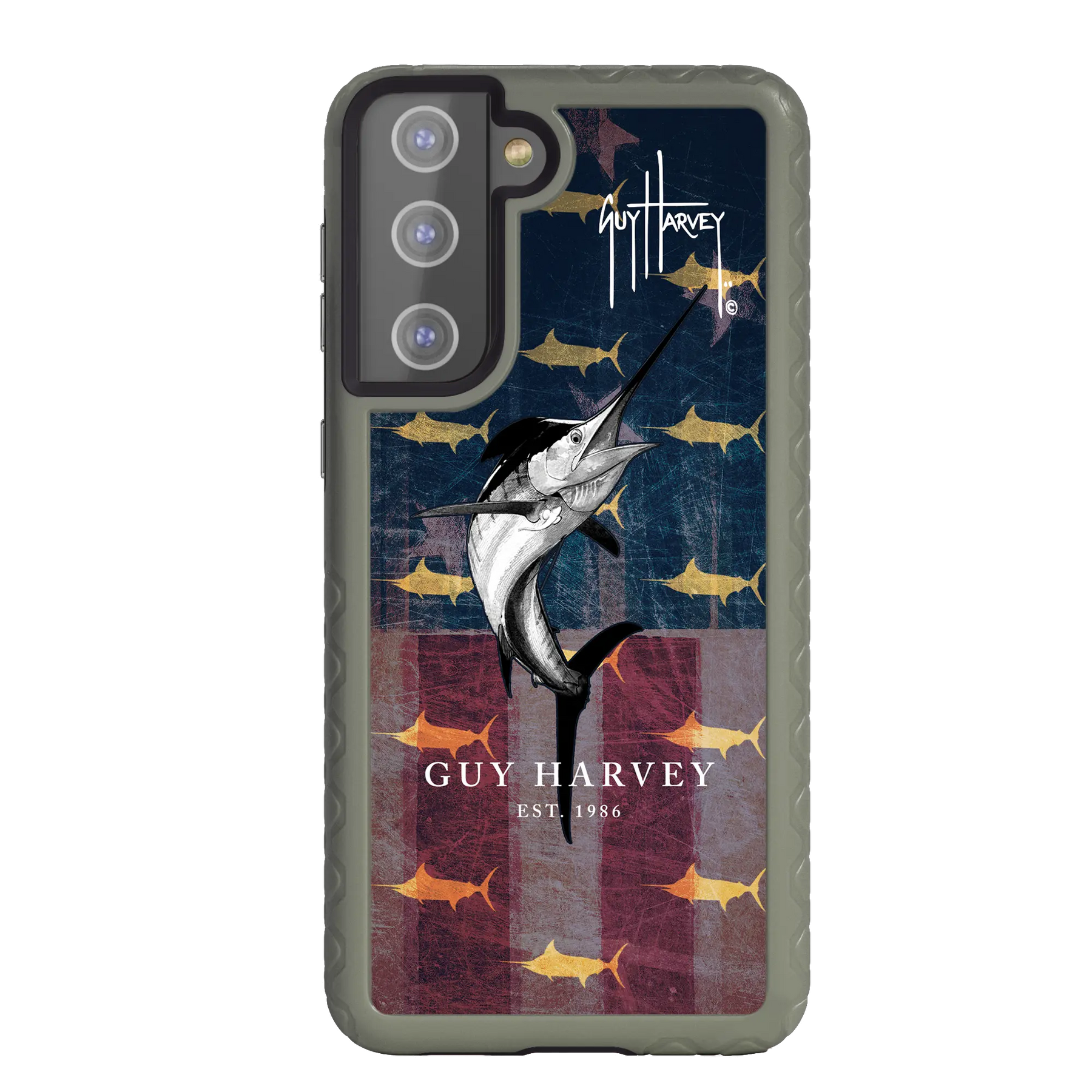 Guy Harvey Fortitude Series for Samsung Galaxy S21 Plus - American Marlin - Custom Case - OliveDrabGreen - cellhelmet