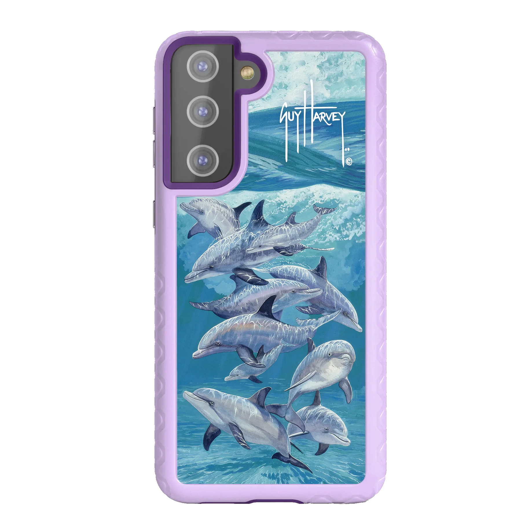 Guy Harvey Fortitude Series for Samsung Galaxy S21 Plus - Bottlenose Dolphins - Custom Case - LilacBlossom - cellhelmet