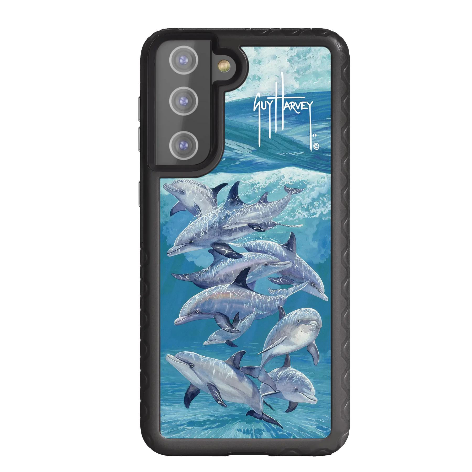 Guy Harvey Fortitude Series for Samsung Galaxy S21 Plus - Bottlenose Dolphins - Custom Case - OnyxBlack - cellhelmet