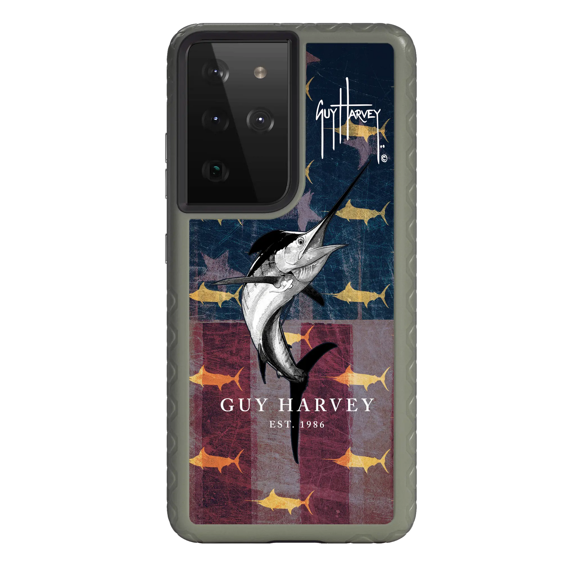 Guy Harvey Fortitude Series for Samsung Galaxy S21 Ultra - American Marlin - Custom Case - OliveDrabGreen - cellhelmet