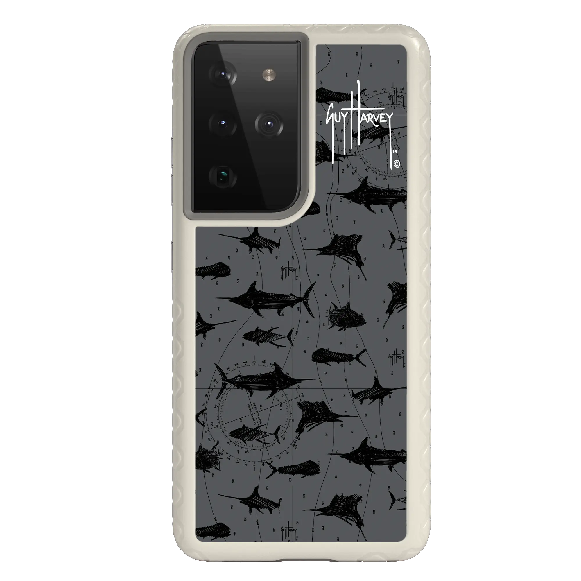 Guy Harvey Fortitude Series for Samsung Galaxy S21 Ultra - Black Scribbler - Custom Case - Gray - cellhelmet