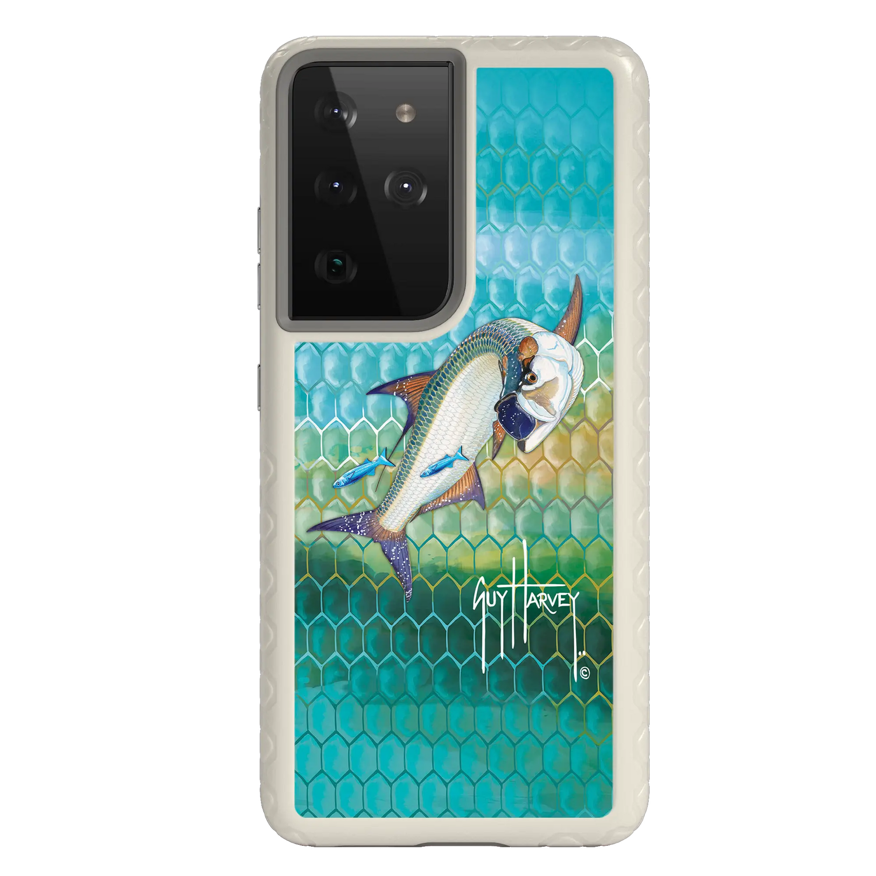 Guy Harvey Fortitude Series for Samsung Galaxy S21 Ultra - Tarpon Skin - Custom Case - Gray - cellhelmet