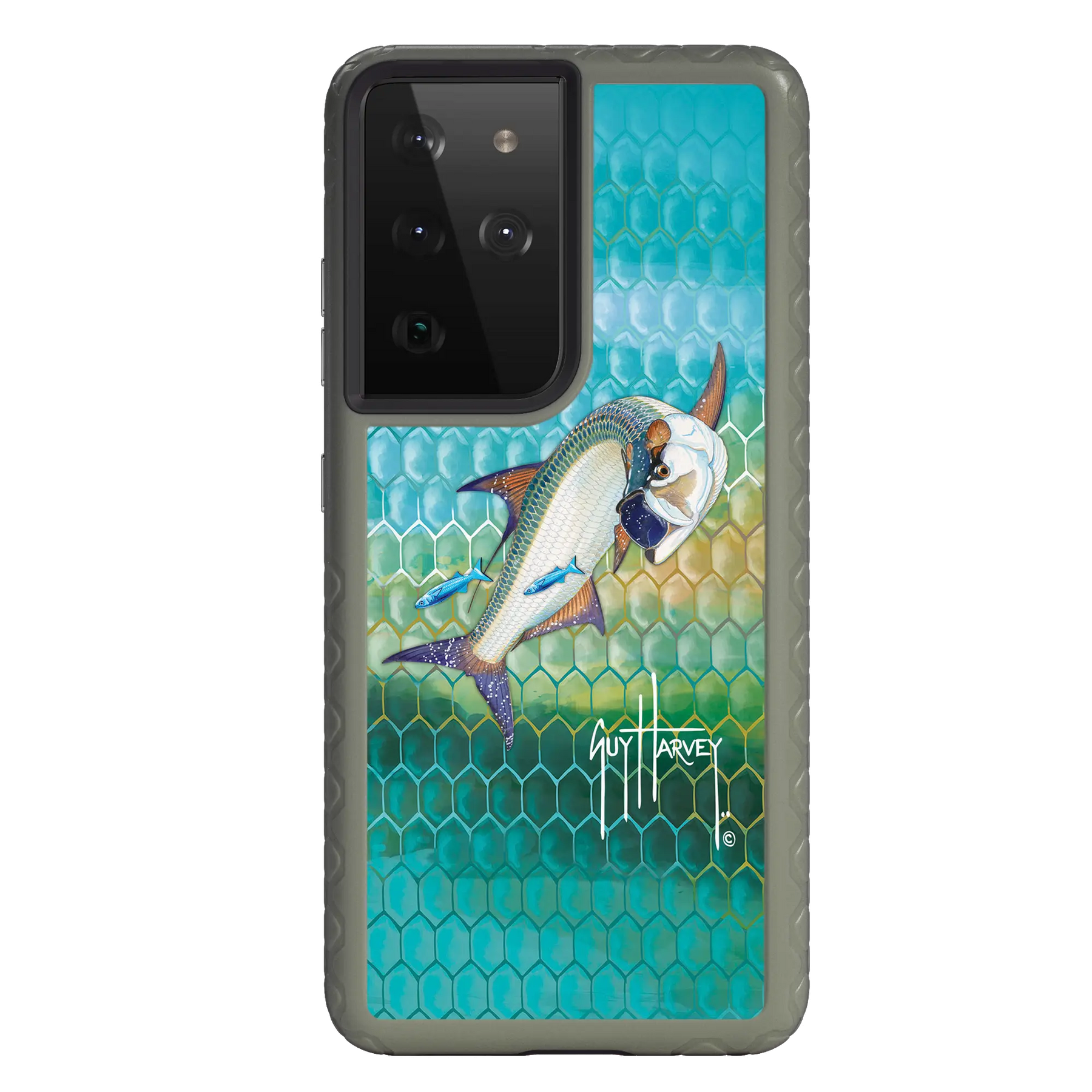 Guy Harvey Fortitude Series for Samsung Galaxy S21 Ultra - Tarpon Skin - Custom Case - OliveDrabGreen - cellhelmet