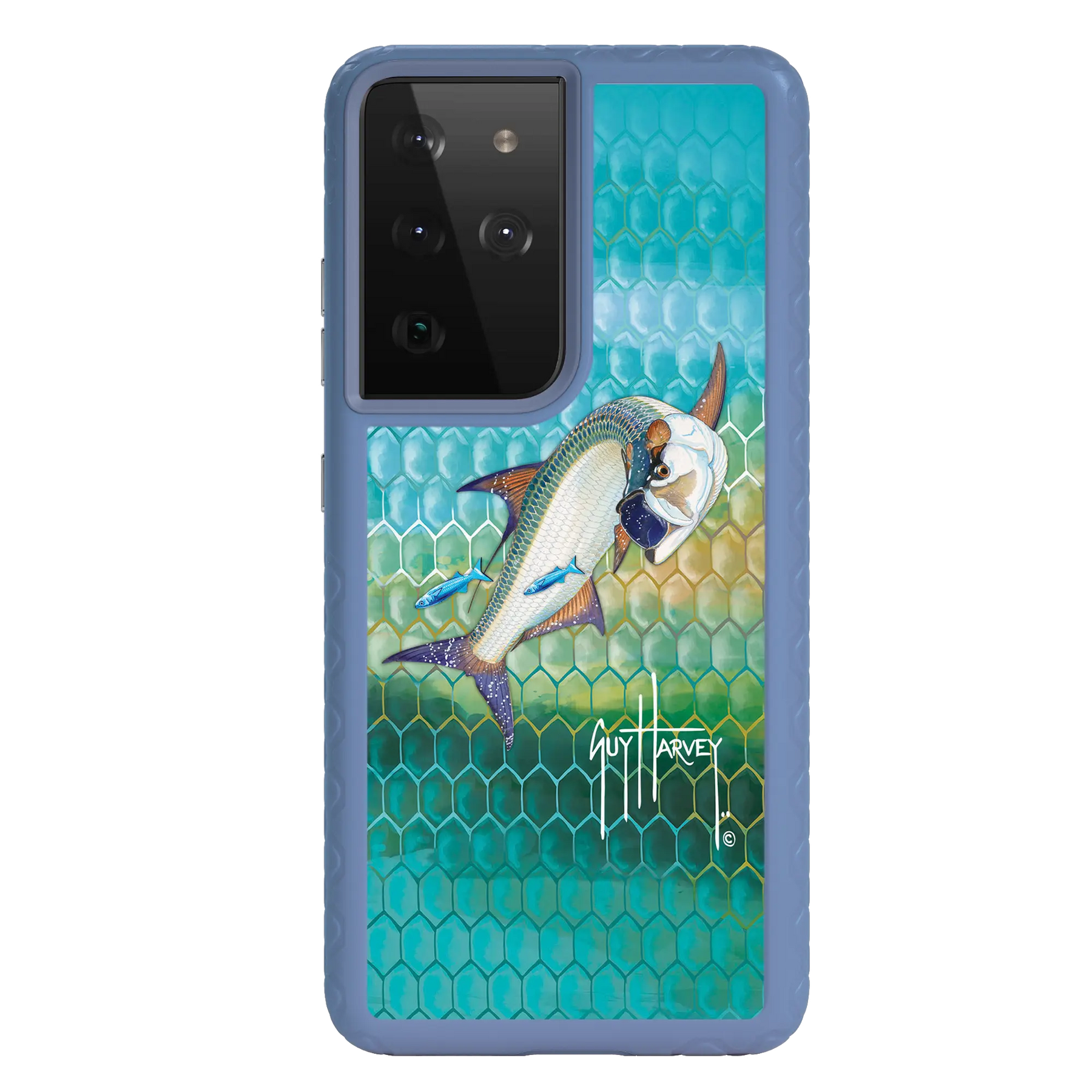 Guy Harvey Fortitude Series for Samsung Galaxy S21 Ultra - Tarpon Skin - Custom Case - SlateBlue - cellhelmet