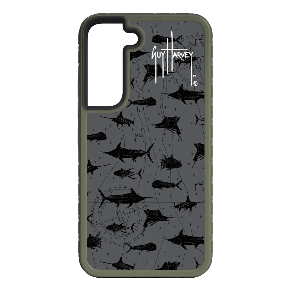 Guy Harvey Fortitude Series for Samsung Galaxy S22 Plus - Black Scribbler - Custom Case - OliveDrabGreen - cellhelmet