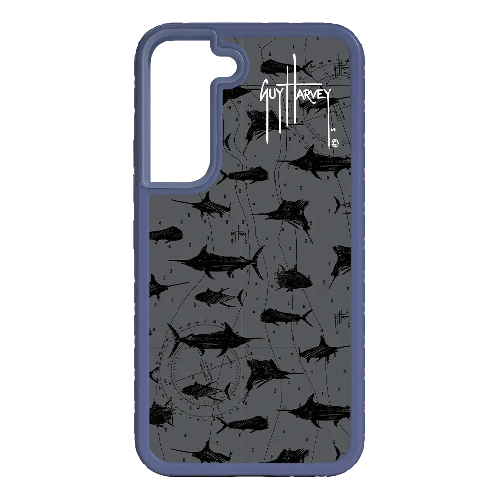 Guy Harvey Fortitude Series for Samsung Galaxy S22 Plus - Black Scribbler - Custom Case - SlateBlue - cellhelmet