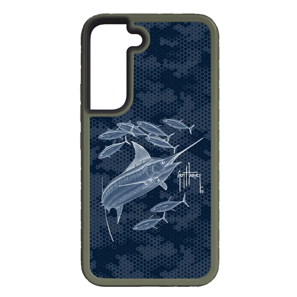 Guy Harvey Fortitude Series for Samsung Galaxy S22 Plus - Blue Camo - Custom Case - OliveDrabGreen - cellhelmet