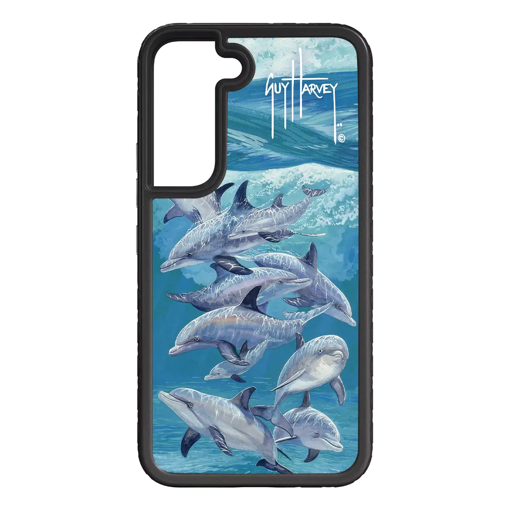 Guy Harvey Fortitude Series for Samsung Galaxy S22 Plus - Bottlenose Dolphins - Custom Case - OnyxBlack - cellhelmet