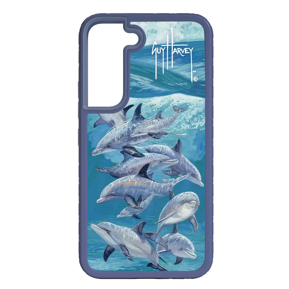 Guy Harvey Fortitude Series for Samsung Galaxy S22 Plus - Bottlenose Dolphins - Custom Case - SlateBlue - cellhelmet