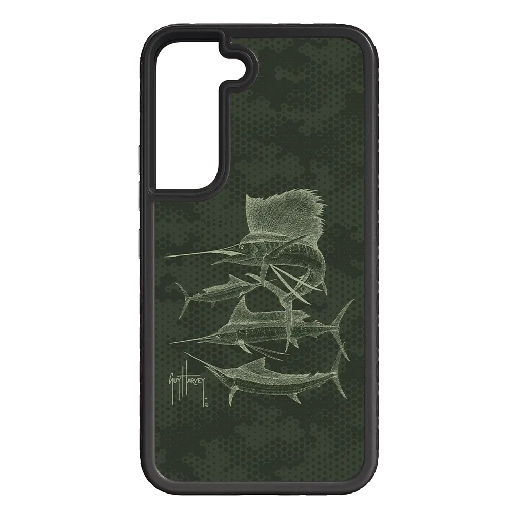 Guy Harvey Fortitude Series for Samsung Galaxy S22 Plus - Green Camo - Custom Case - OnyxBlack - cellhelmet