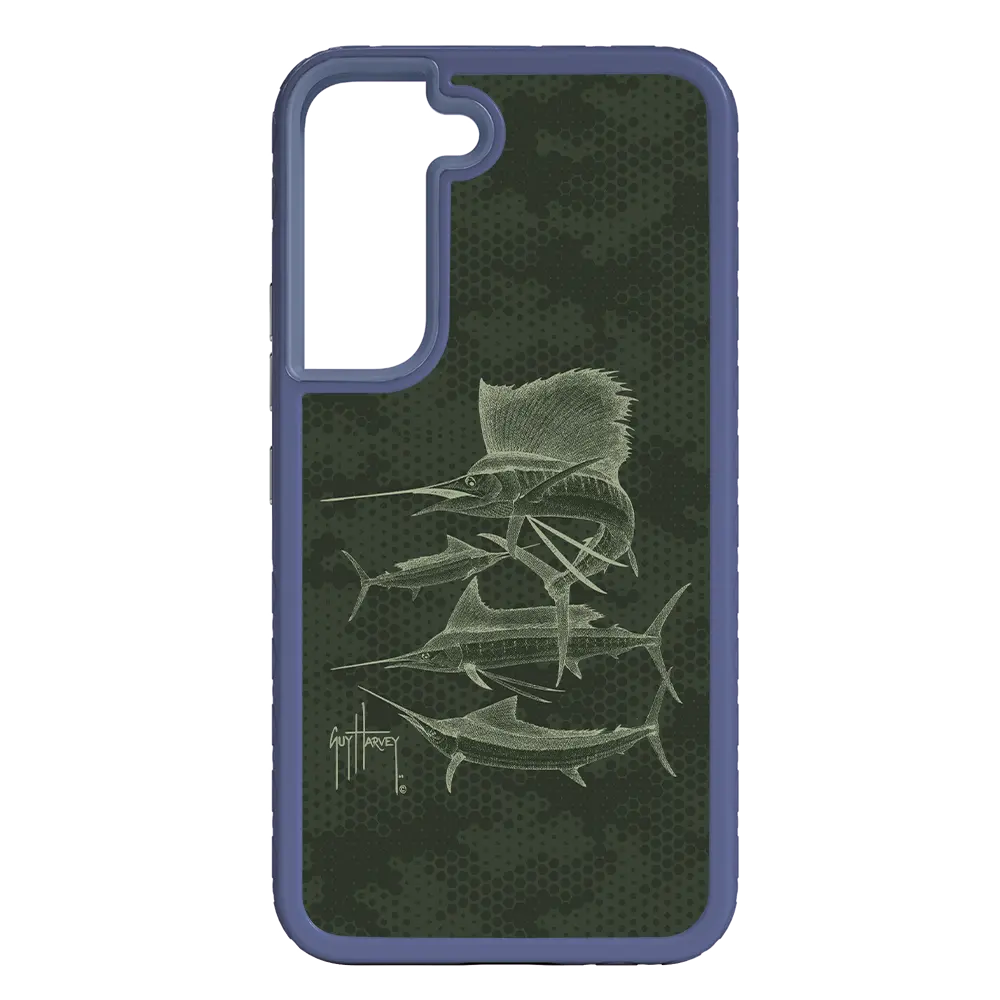 Guy Harvey Fortitude Series for Samsung Galaxy S22 Plus - Green Camo - Custom Case - SlateBlue - cellhelmet
