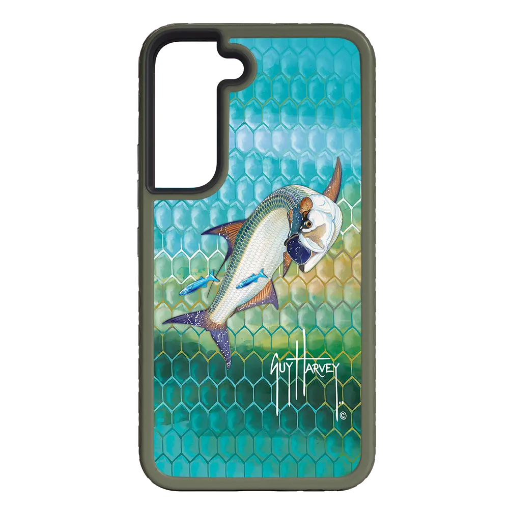 Guy Harvey Fortitude Series for Samsung Galaxy S22 Plus - Tarpon Skin - Custom Case - OliveDrabGreen - cellhelmet