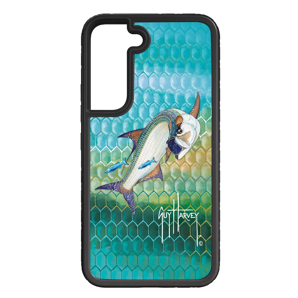 Guy Harvey Fortitude Series for Samsung Galaxy S22 Plus - Tarpon Skin - Custom Case - OnyxBlack - cellhelmet
