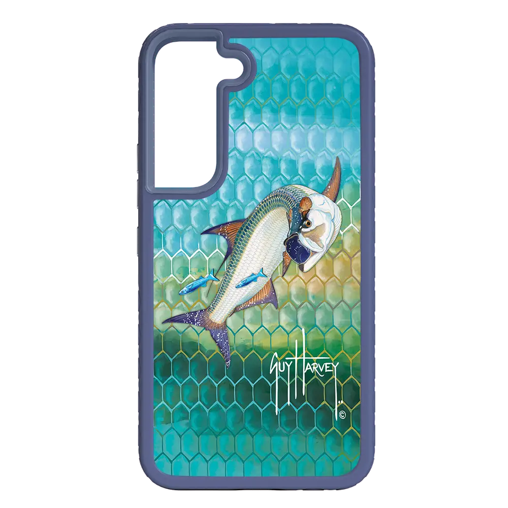 Guy Harvey Fortitude Series for Samsung Galaxy S22 Plus - Tarpon Skin - Custom Case - SlateBlue - cellhelmet