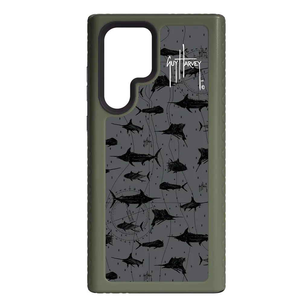 Guy Harvey Fortitude Series for Samsung Galaxy S22 Ultra - Black Scribbler - Custom Case - OliveDrabGreen - cellhelmet