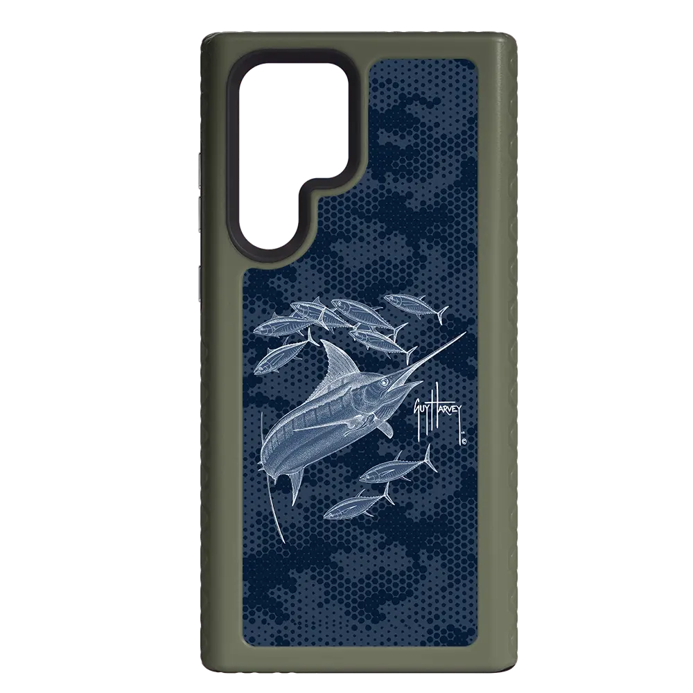 Guy Harvey Fortitude Series for Samsung Galaxy S22 Ultra - Blue Camo - Custom Case - OliveDrabGreen - cellhelmet