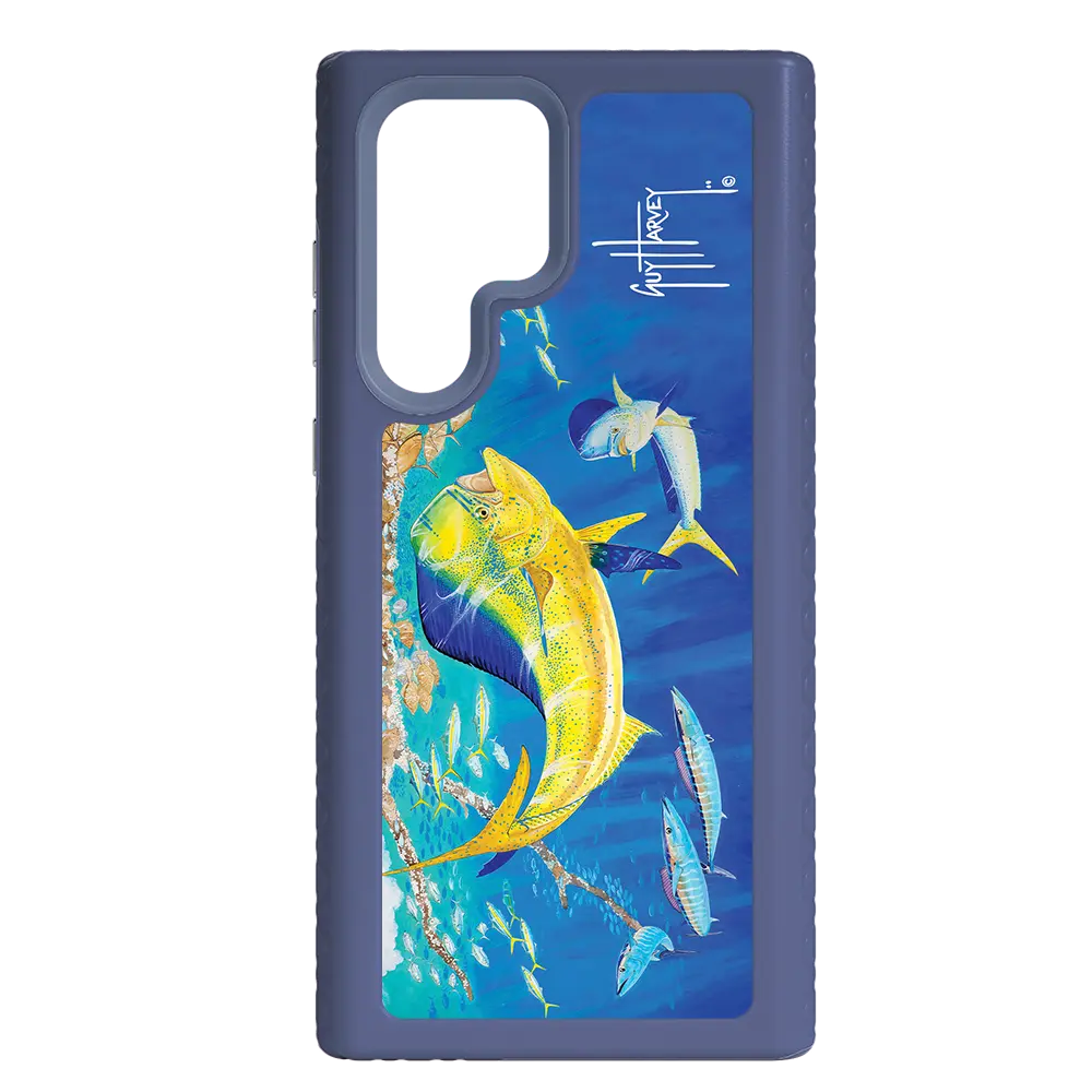 Guy Harvey Fortitude Series for Samsung Galaxy S22 Ultra - Dolphin Oasis - Custom Case - SlateBlue - cellhelmet